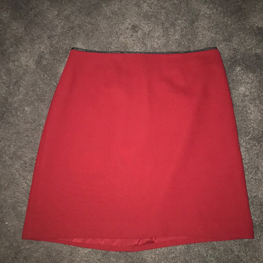 red mini skirt